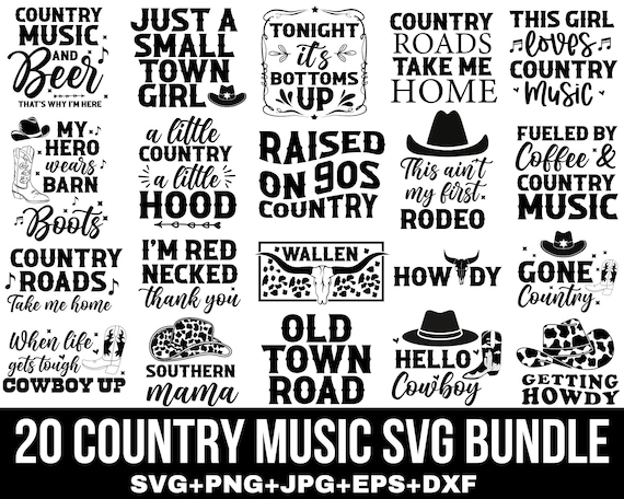 Country Music Svg Bundle, Southern Svg, Sassy Svg, Rodeo Svg, Southern Girl Svg, Howdy svg, Cowgirl Svg, Country Life Svg, Cut File Cricut