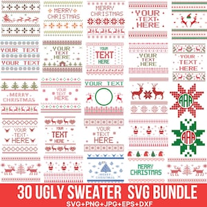 Pacchetto Svg Maglione Brutto, Maglione Brutto, Buon Natale svg, Natale svg, Font Svg Maglione Brutto, Maglione di Natale per Cricut, Silhouette