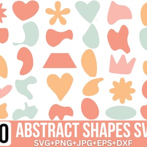 Ensemble de formes abstraites Svg, Svg abstrait, dessinés à la main, fond de forme, Doodle svg, clipart formes de base, fichiers de coupe pour Cricut, Silhouette