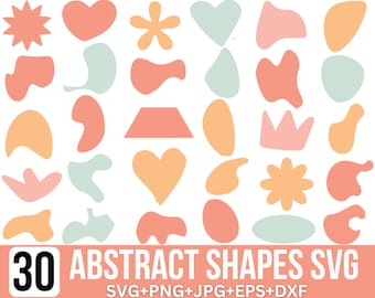Abstract Shapes Svg Bundle, Abstract Svg, Hand drawn, Shape Background, Doodle svg, Basic Shapes Clipart, Cut Files For Cricut, Silhouette