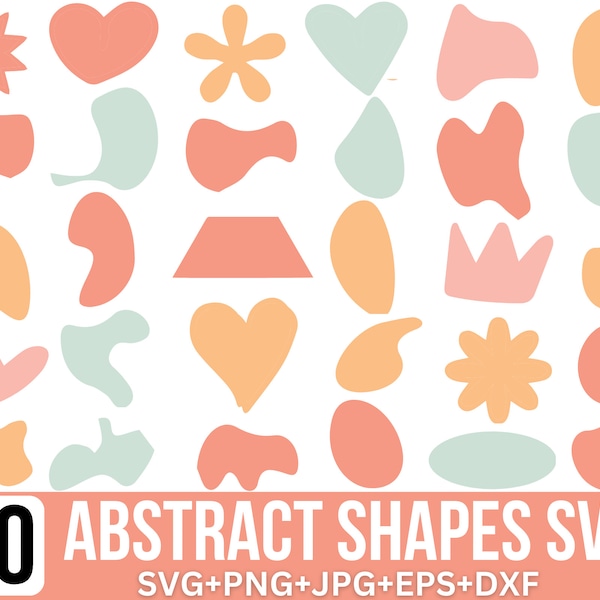 Abstract Shapes svg Bundle, Hand drawn, Shape Background, Doodle svg, Basic Shapes Clipart, Abstract Svg, Cut Files For Cricut, Silhouette