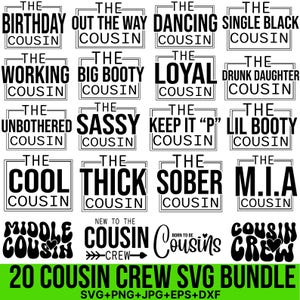 Pacote Cousin Crew Svg, The Cousin Crew Svg, Cousin Squad Svg, Citação de primo Svg, Novo no Cousin Crew Svg, Arquivo de corte para Cricut, Silhouette