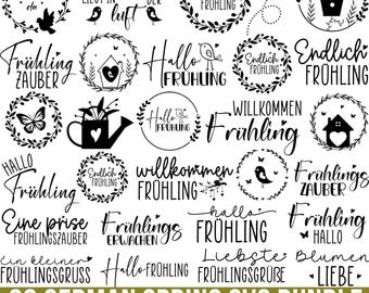 German Spring Plotter file Bundle, Easter Svg, Hello Spring Svg, Garden gifts Svg, Home Svg, German Svg, Cut files For Cricut, Silhouette