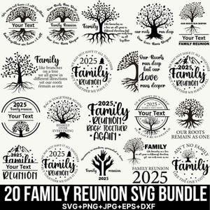 Familientreffen 2025 SVG-Bundle, Familienbaum-Svg, Lebensbaum-Svg, Baumleben-Svg, Baum mit Wurzeln, Familienurlaub-Svg, Familienbaum-Svg, Cricut
