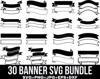 Banner Svg Bundle, Ribbon Banner Svg, Banner Outline, Banners Svg, Banner template, Shapes Svg, Banner Clipart, Cut file Cricut, Silhouette