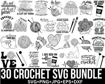 Lot de svg au crochet, crochet citations SVG, crochet Svg, fil Svg, artisanat chambre signe svg, svg de couture, svg fille au Crochet, fichier de coupe pour Cricut, Silhouette