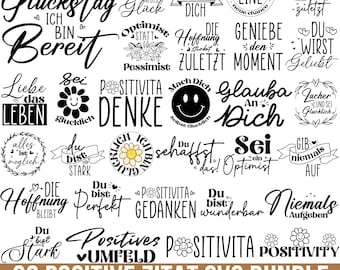 Ensemble de Svg positifs allemands, Svg motivant, Svg Sprüche, Svg positif allemand, dicton Svg allemand, Svg allemand, pour Cricut, Silhouette