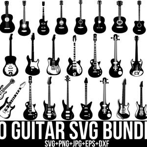 Gitaar Svg-bundel, Guitar Note Svg, elektrische gitaar Svg, muziek Svg, muziekliefhebbers, akoestische gitaar Svg, shirt voor muzikanten, gitaar Clipart