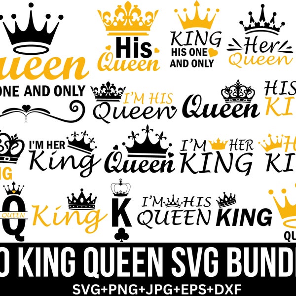 King And Queen Svg, King Svg, Queen Svg, Princess crown svg, King crown svg, Husband and wife svg, shirts svg, files for Cricut, Silhouette