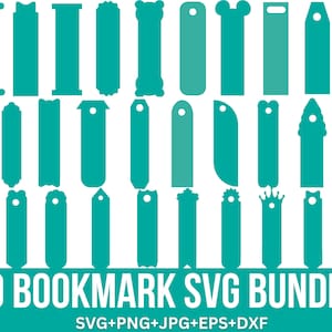 Paquete de marcadores SVG, regalo para profesores SVG, Glowforge SVG, marcadores Boho SVG, lectura SVG, amantes de los libros SVG, etiquetas de marcadores SVG, Cricut, silueta