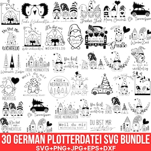 Plotterdatei Weihnachten SVG Bundle, Plotterdatei Svg, Tedesco Svg, Migliori Amici Svg, Plotterdatei Danke, Du bist mir wichtelig, Per Cricut