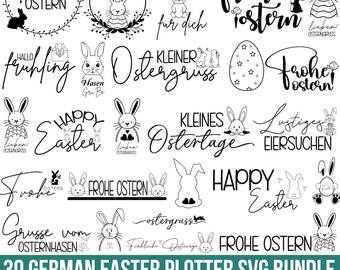 German Easter Plotter Svg Bundle, Easter Svg, Plotter File Easter Ostern German, German Sayings Funny, Easter Design, For Cricut, Silhouette