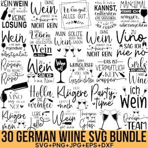Duitse wijn Sayings Svg bundel, alcohol Svg, wijn Svg, bier Svg, Duitse Aperol Svg, Duitse gezegden Svg, Wine o clock, wijnmodus, voor Cricut