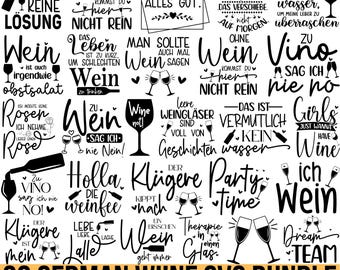 Pacote de ditados alemães sobre vinho Svg, álcool Svg, Aperol alemão Svg, vinho Svg, cerveja Svg, ditados alemães Svg, modo de vinho, hora do vinho, para Cricut