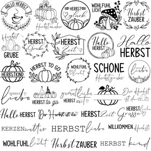 Tysk höstplotterfil Svg-paket, tysk ört-svg, hej höst-svg, halloween-svg, pumpalöv, höst-svg, för Cricut, silhuett bild 2