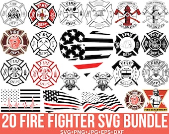 Firefighter Svg Bundle, Dad Firefighter Svg, Fireman Svg, Maltese Cross, Fire Dept Svg, Fire Department Svg, Fire Fighter Png, For Cricut