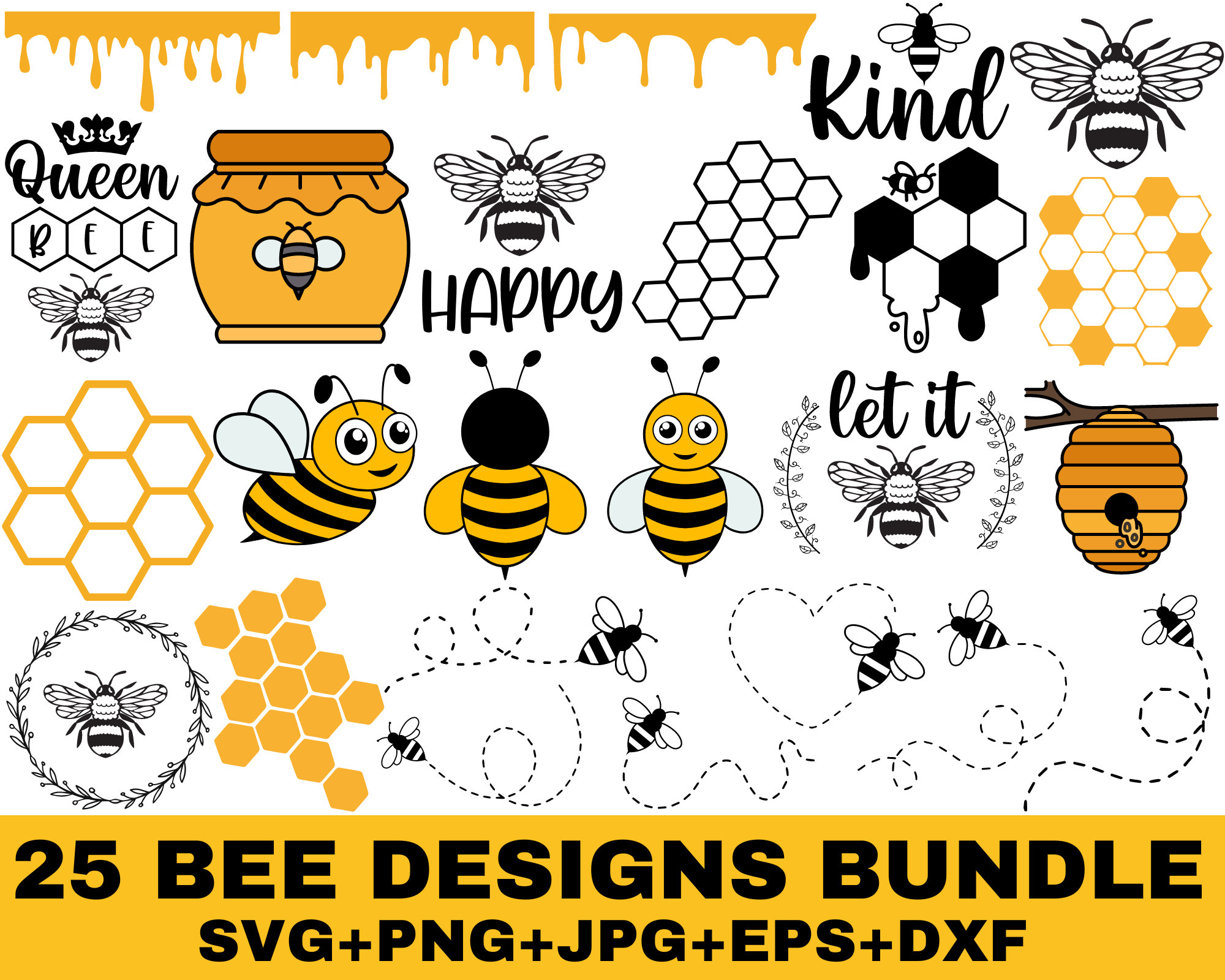Bee Svg Bundle Bee Svg Bee Png Svg Bee Hive Svg Etsy Canada