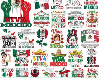 Viva Mexico Png Bundle, Mexican Independence Day, September 16th Png, Mexican Fiesta, Mexican Hat, Viva Mexico Eagle Clipart, Cut For Cricut