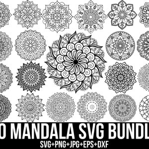 Lot de mandalas Svg, mandalas png, mandalas Svg fleur, mandalas Svg élégant, conception géométrique, conception de mandala Svg, Svg Zentangle, pour Cricut
