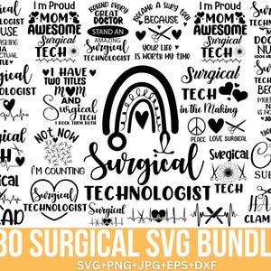 Surgical Tech Svg Bundle, Nurse Svg, Surgeon Assistant svg, Technician Study Guide, Surgical Technologist Svg, Cut file Cricut, Silhouette
