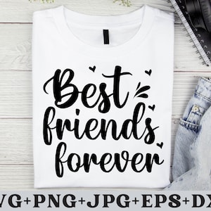 Meilleurs amis pour toujours SVG, meilleurs amis SVG, amis Svg, amis citations Svg, téléchargement immédiat, fichiers Svg pour cricut, fichier Silhouette