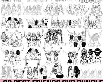 Best Friends Svg Png Bundle, Friend Svg, Besties Svg, Bff Svg, Friendship Day Svg, Soul Sister, Danke Svg, Female Friendship Svg, For Cricut