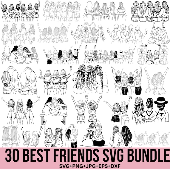 Best Friends Svg Png Bundle, Friend Svg, Besties Svg, Bff Svg, Friendship Day Svg, Soul Sister, Danke Svg, Female Friendship Svg, For Cricut