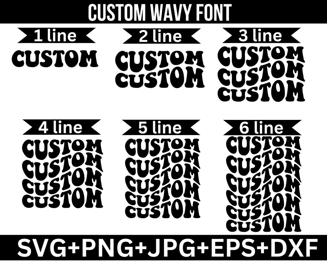 Custom Svg, Customized Retro Wavy Text Svg, Custom Wavy Stacked Svg ...