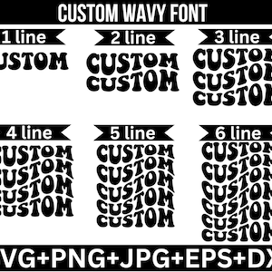 Custom Svg, Customized Retro Wavy Text Svg, Custom Wavy Stacked Svg, Personalized Svg, Leopard Custom Svg, Svg File for Cricut, Silhouett