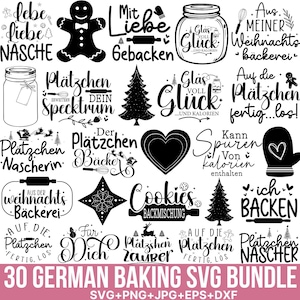 Paquete de svg de repostería alemana, svg de repostería, svg de Navidad, refranes alemanes para repostería, svg de galletas, svg alemán, archivos de corte para Cricut, Silhouette