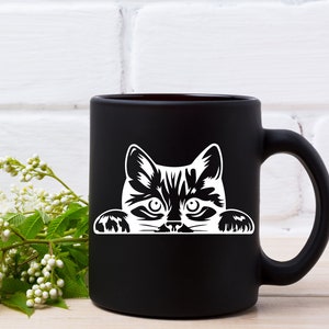 Peeking Cat Svg, Peeking Svg, Cat Svg, Peeking Cats Template, Black Cat Svg, Kitten Svg, Cat Design, Cat Head Svg, For Cricut, Silhouette image 7