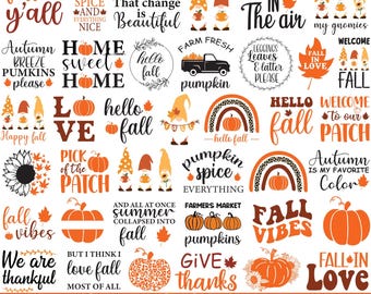 Fall Svg Png Bundle, Hello Fall Svg, Autumn Svg, Halloween Svg, Thanksgiving Svg, Fall Sign Svg, Fall Vibes, Pumpkin Svg, Files for Cricut