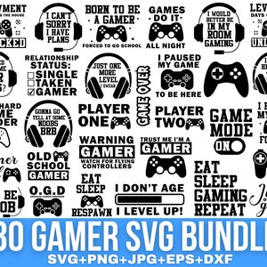 ゲーマーSVGバンドル、面白いゲーマーSVG、ゲーマーの名言集、ビデオゲームSVG、ゲームコントローラーSVG、プレイステーションSVG、ゲームSVG、Cricut用カット