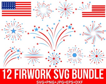 Fireworks Svg, 4th of July Svg Bundle, Firecracker Svg, New year Svg, Independence Day, Celebration Svg, Fireworks Clipart, Cut for Cricut