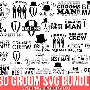 Paquete de Svg de padrino de boda, Svg de escuadrón de novios, Svg de fiesta de novios, Svg de padrino de boda, Svg de fiesta nupcial, Svg de fiesta de bodas, Svg de dama de honor, archivo para Cricut
