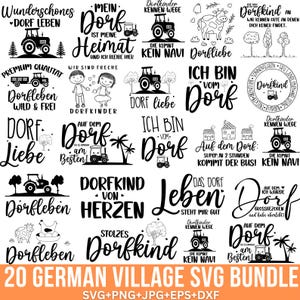 Village allemand traceur fichier Svg, citations d'amour de village, enfant du village et fier de l'être, Svg d'amour de maison, tracteur, Svg de ferme, découpé pour Cricut