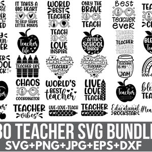 Pacote de SVG de Professor, Citações de Professor, Vida de Professor, SVG de Lápis, Maestra, Volta às Aulas, PNG de Professor, Para Cricut, Silhueta