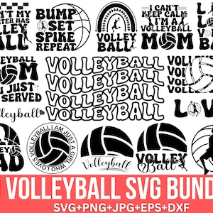 バレーボール svg バンドル、バレーボール シャツ svg、バレーボール 名言 svg、バレーボール ママ svg、バレーボール クリップアート、Cricut 用カット ファイル、シルエット