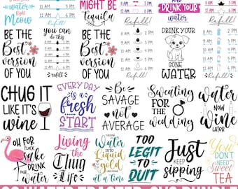 Water Tracker Svg Bundle, Water Bottle Tracker, Drink Your Effing Water Tracker Svg, Fitness Svg, Drink Your Water Svg, Cricut, Silhouette