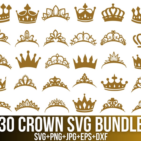 Crown Svg Bundle, Queen Crown svg, King Crown SVG, Princess Crown, Royal Crown Birthday svg, crown royal svg, Cut File Cricut, Silhouette