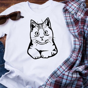 Peeking Cat Svg, Peeking Svg, Cat Svg, Peeking Cats Template, Black Cat Svg, Kitten Svg, Cat Design, Cat Head Svg, For Cricut, Silhouette image 5