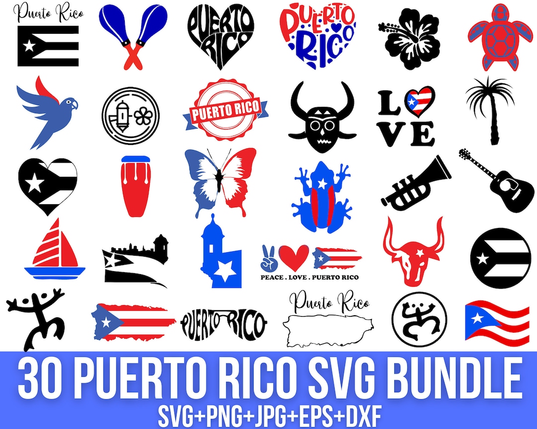 Puerto Rico Svg Bundle, Puertorican Flag Png, Boricua Svg, Puerto Rico