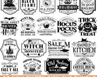 Halloween Vintage Sign Svg Bundle, Farmhouse Halloween Sign Svg, Halloween Welcome Svg, Ghost Svg, Spooky Svg, Halloween Svg, Svg for Cricut