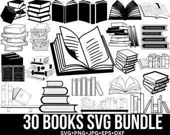 Book Svg Bundle, Book lover Svg, Stack of Books Svg, Floral book Svg, librarian svg, Book Club Svg, School Svg, File for Cricut, Silhouette