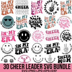 Cheerleader SVG-Bundle, In meiner jubeln Ära svg, jubeln Mama zwar, jubeln Shirt svg, Cheerleader svg, jubeln Shirt svg, Cut For Cricut, Silhouette