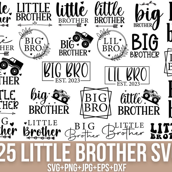 Little Brother Svg, Big Bro Svg, Lil Bro Svg, Monster Truck Svg, Big Bro Svg, Sibling Svg, Brothers Svg, Svg files for cricut