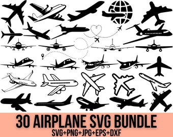 Airplane Svg Bundle, Travel Svg, Airplane Png, Aeroplane Svg, Airplane Heart Svg, Airplane Vector, Svg Files For Cricut, Silhouette