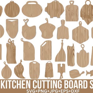 Lot de planche à découper Svg, planche de charcuterie Svg, planche pour le pain, planches pour plats de service, planche à légumes, planche à découper de cuisine, Cricut