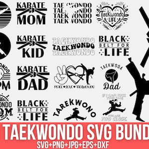 Taekwondo Svg Bundle, Martial arts Svg, Taekwondo Karate print, karate Svg, Taekwondo Clipart, Taekwondo Png, Files for Cricut, Silhouette
