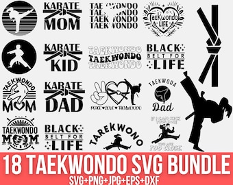 Taekwondo Svg Bundle, Martial arts Svg, Taekwondo Karate print, karate Svg, Taekwondo Clipart, Taekwondo Png, Files for Cricut, Silhouette